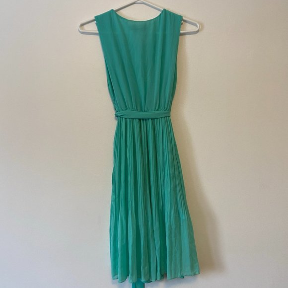 NWT Miss Lulo Turquoise Aqua Pleated Skirt Dress - Picture 5 of 5
